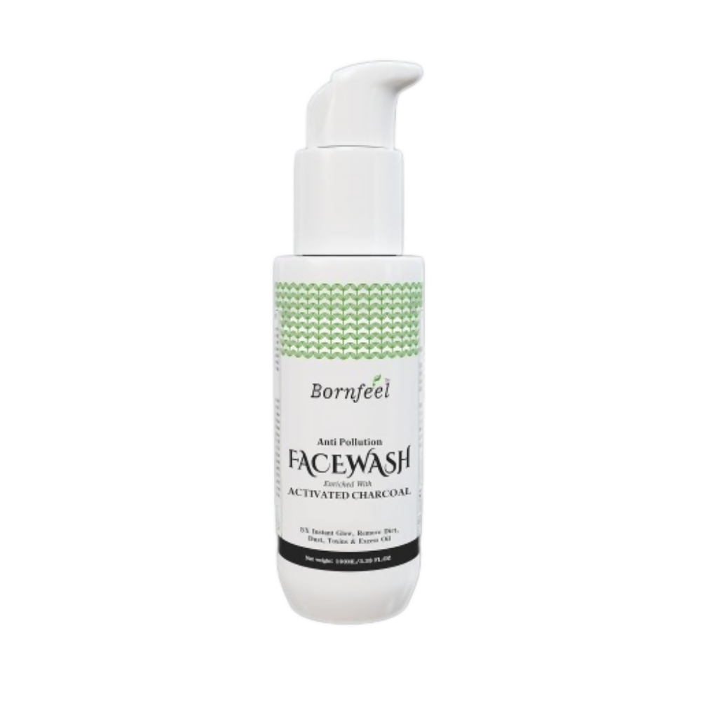 Bornfeel Anti Pollution Face Wash Enriched With Activated Charcoal | Grocsy