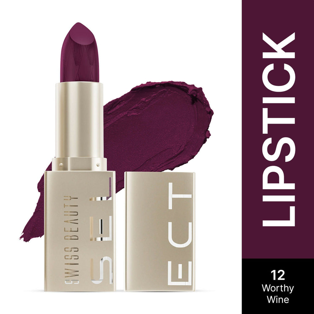 Swiss Beauty Select Creme Touch Hydrating Lipstick - 12 Worthy Wine | Grocsy