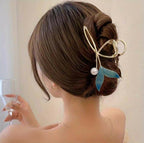 Joban Fashion Blue Metal Whale Tail Claw Clips Hair Accessory For Women | Grocsy