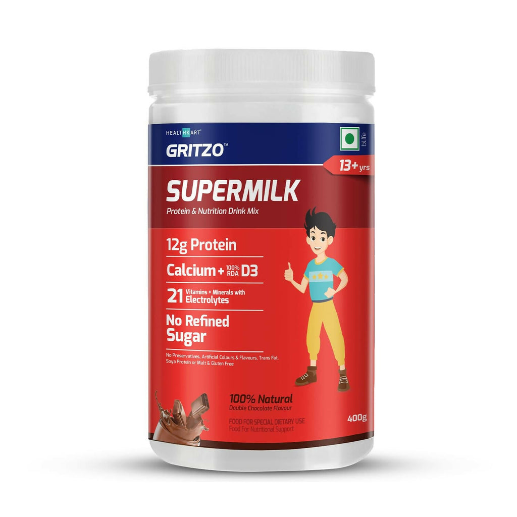 Gritzo Supermilk Overall Growth Powder 13+Y (Teen Athletes), Health Drink For Boys | Grocsy