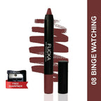 FLiCKA Lasting Lipsence Crayon Lipstick 08 Binge Watching - Maroon | Grocsy
