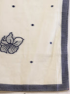 Yufta Off White Handloom Cotton Jacquard Kurta Set With Pant & Dupatta | Grocsy