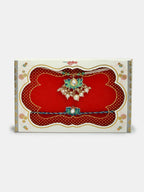 NVR Women & Men Set of 2 Turquoise Blue Lotus Shape Kundan-Studded & Beaded Rakhi Set With Roli Chawal & Chocolate | Grocsy