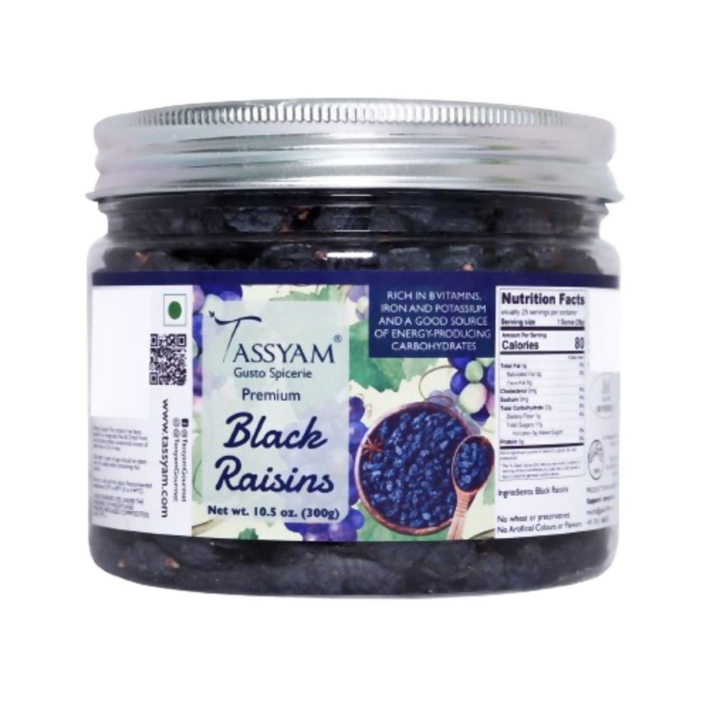 Tassyam Organics Seedless Black Raisins | Grocsy