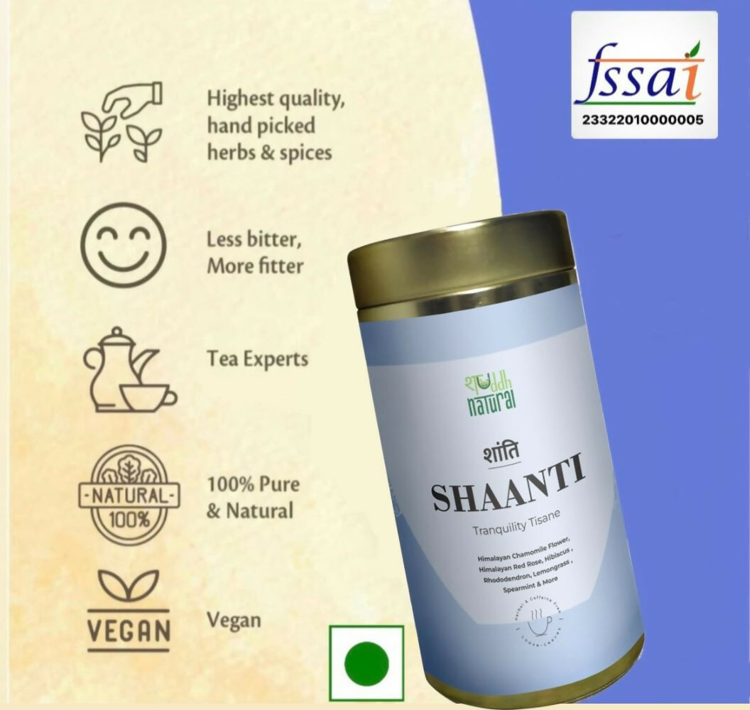 Shuddh Natural Calming Stress Relief Inside-Out Detox Shaanti Floral Tisane | Grocsy