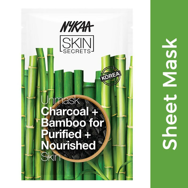 Nykaa Skin Secrets Exotic Indulgence Charcoal + Bamboo Sheet Mask | Grocsy