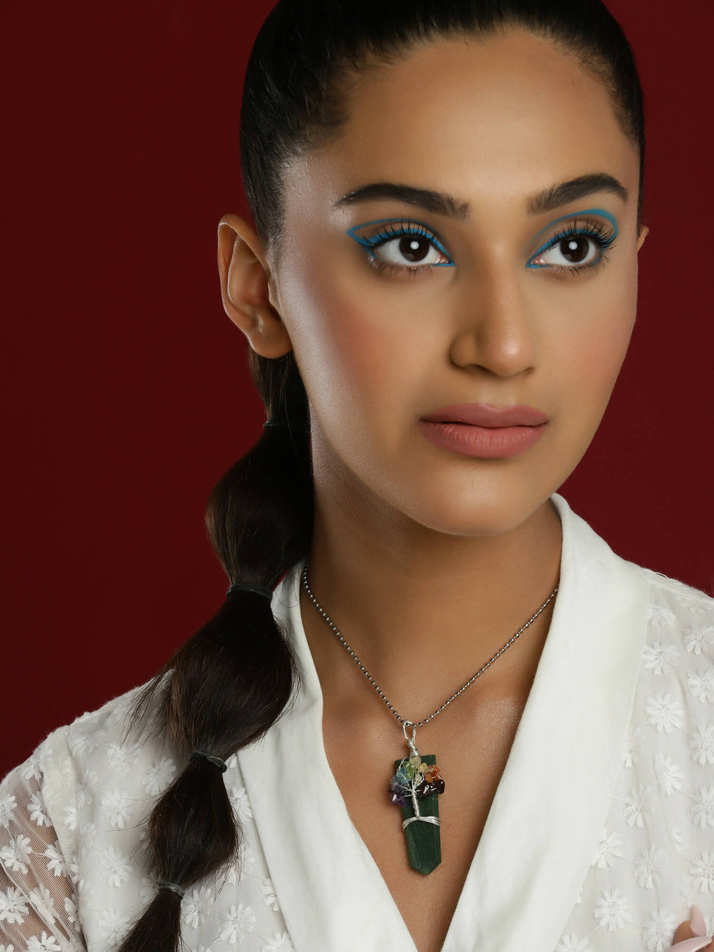 Women's Silver-Plated Necklace - Ruby Raang | Grocsy