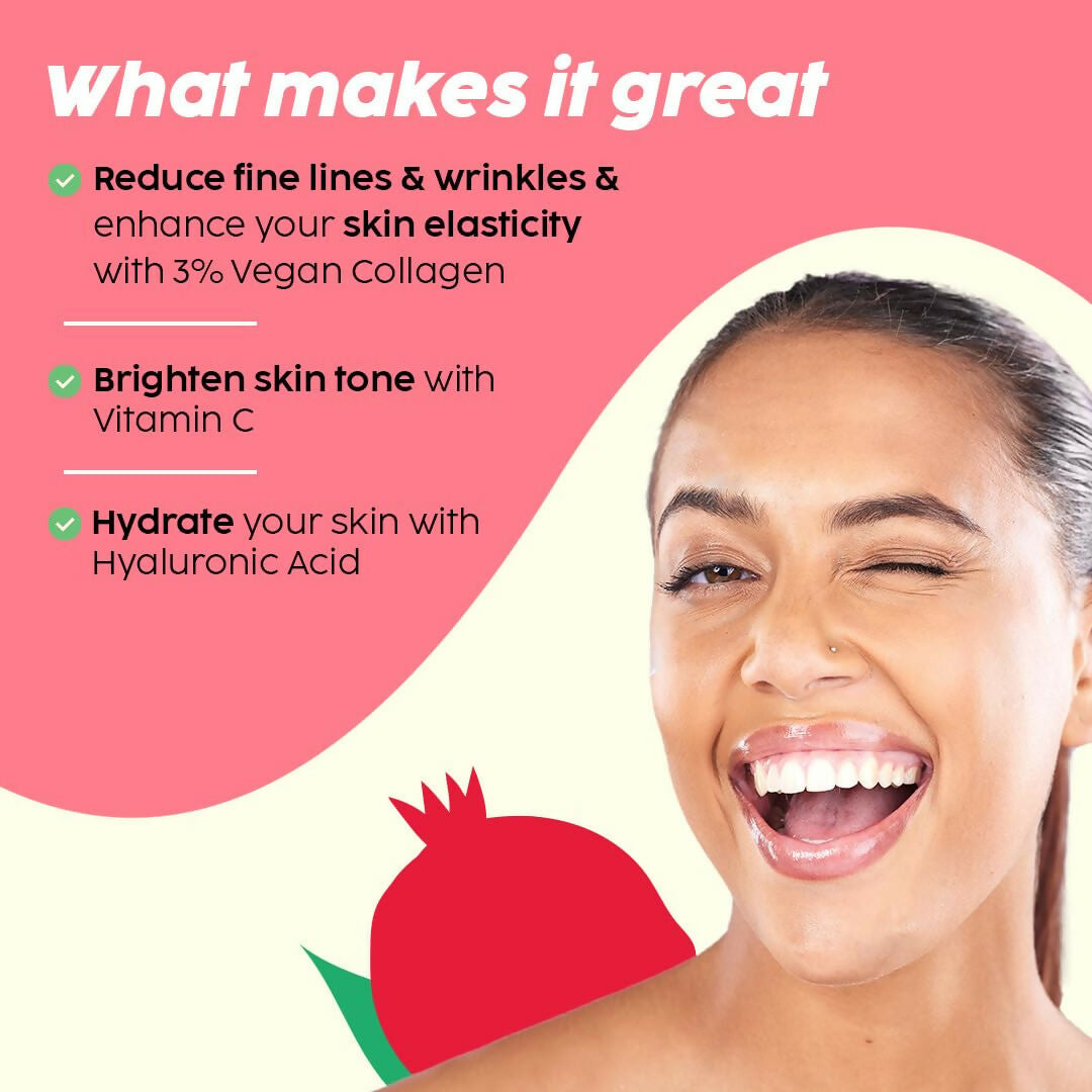 PLIX The Plant Fix Pomegranate Collagen Bounce Serum - For Reducing Fine Lines & Wrinkles | Grocsy