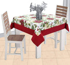 Airwill Cotton Floral Pattern 2 Seater Table Cloth - Maroon | Grocsy