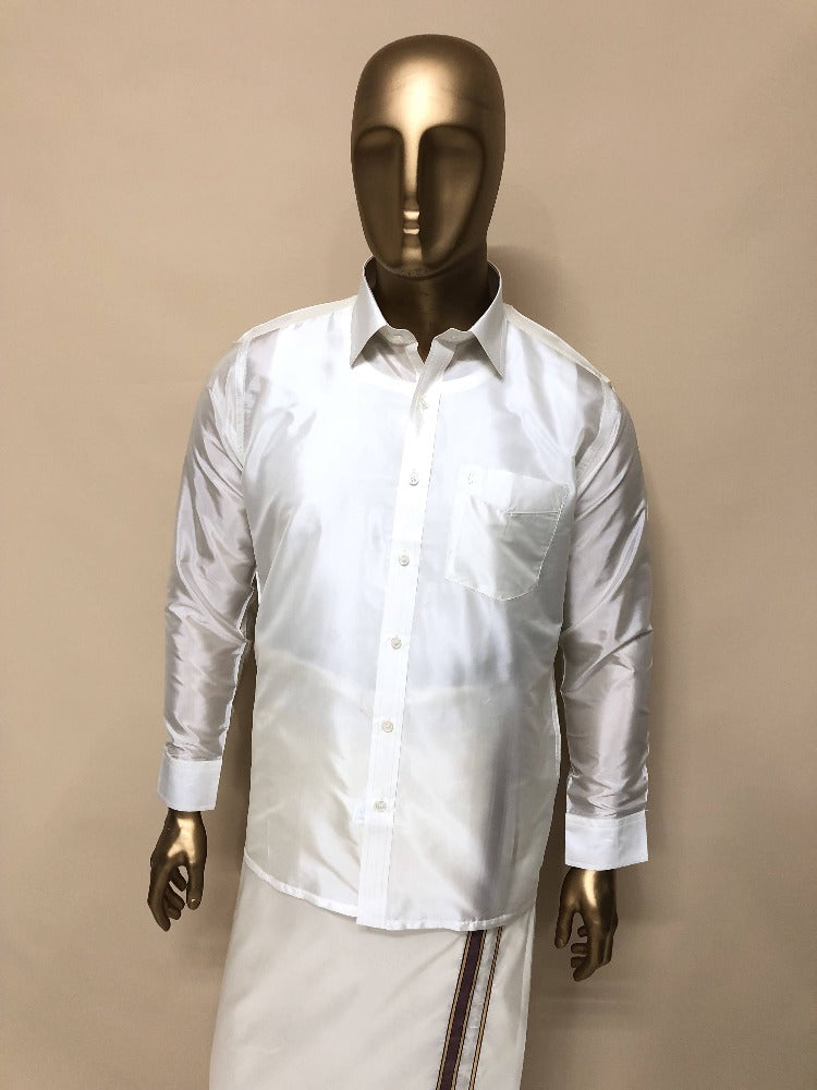 Rajavivaha Art Silk Cream Color Shirt | Grocsy