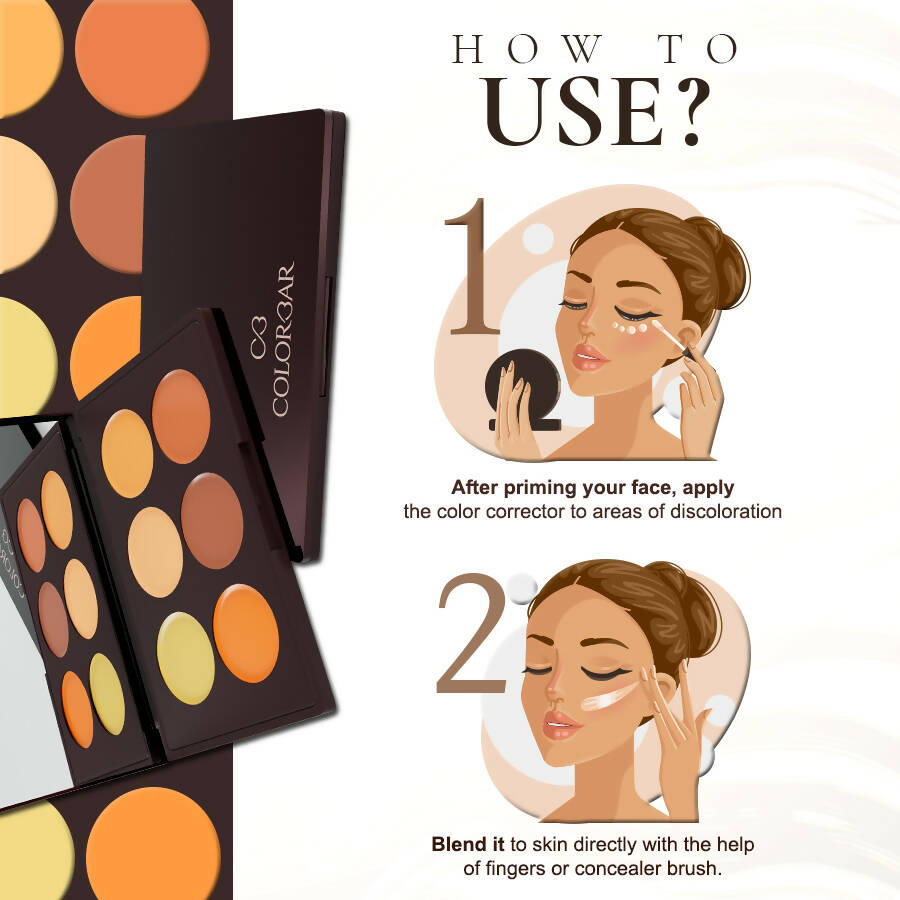 Colorbar 24Hrs Wear Concealer Palette Medium-Deep | Grocsy