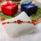 Indianvibez Simple Beads With Stone Rakhi | Grocsy