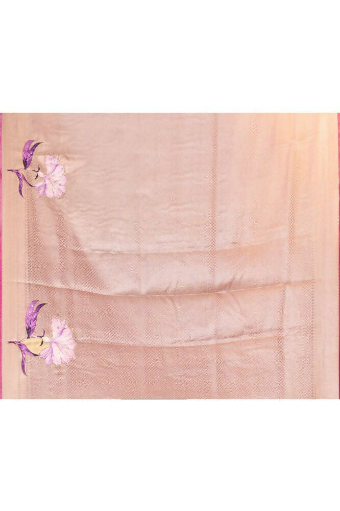 Joban Fashion Purple Saree Tissue Applick With Mirror | Grocsy