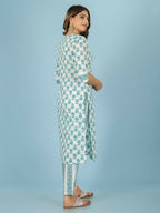 Aramya White Soft Cotton Floral Print Straight Kurta Set for Women | Grocsy
