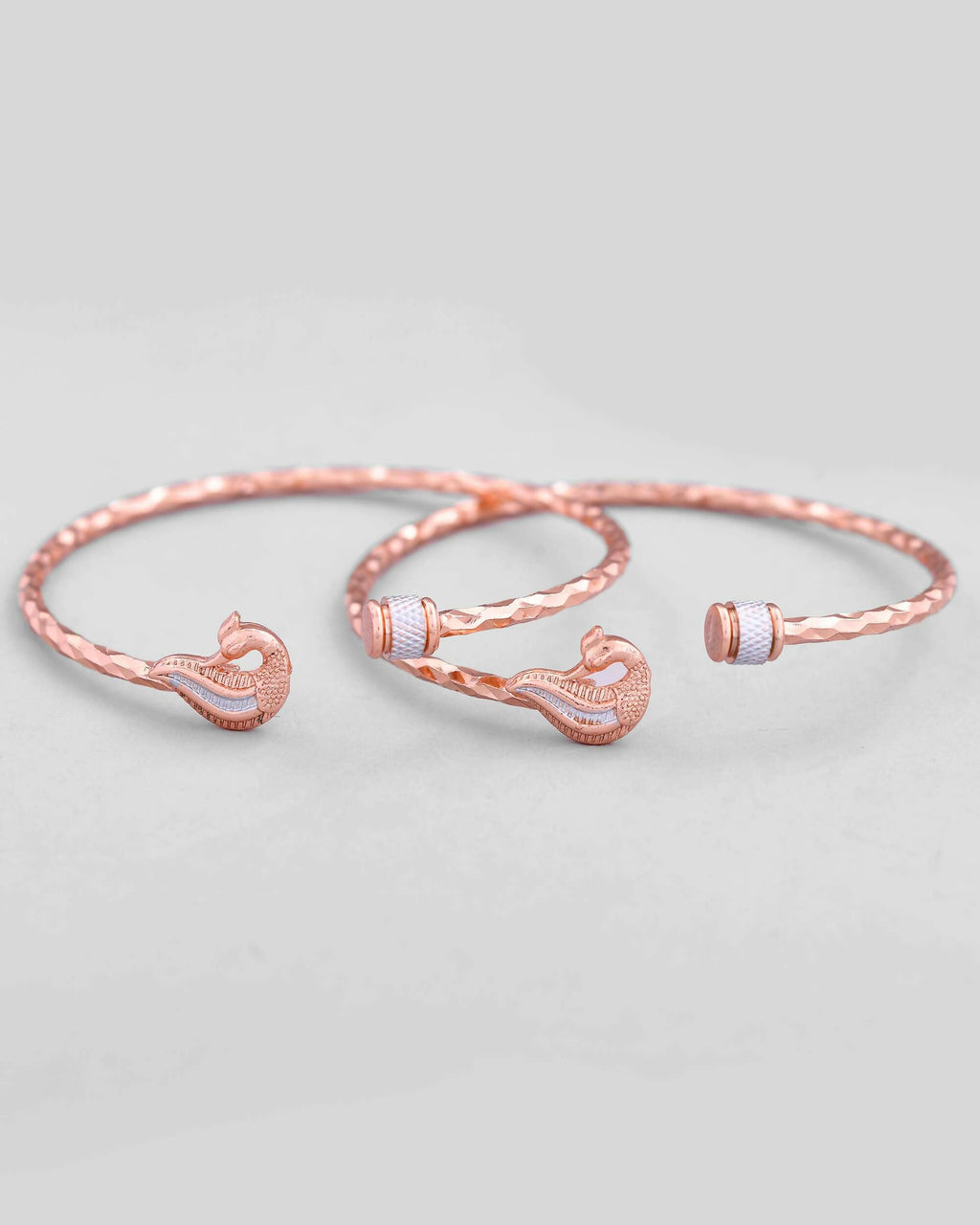 VOJ Set of 2 Dual Tone Bangles with Peacock Designed | Grocsy