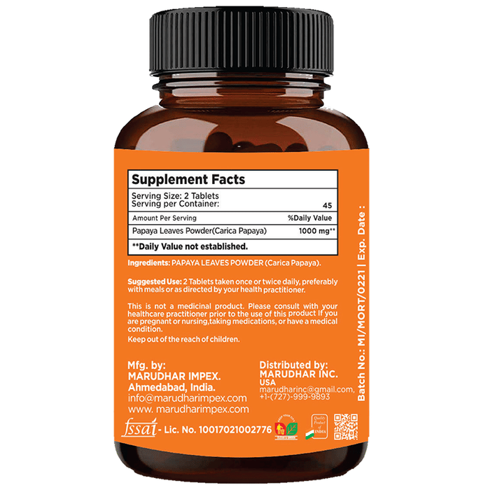 Minature Papaya Leaf Tablets | Grocsy