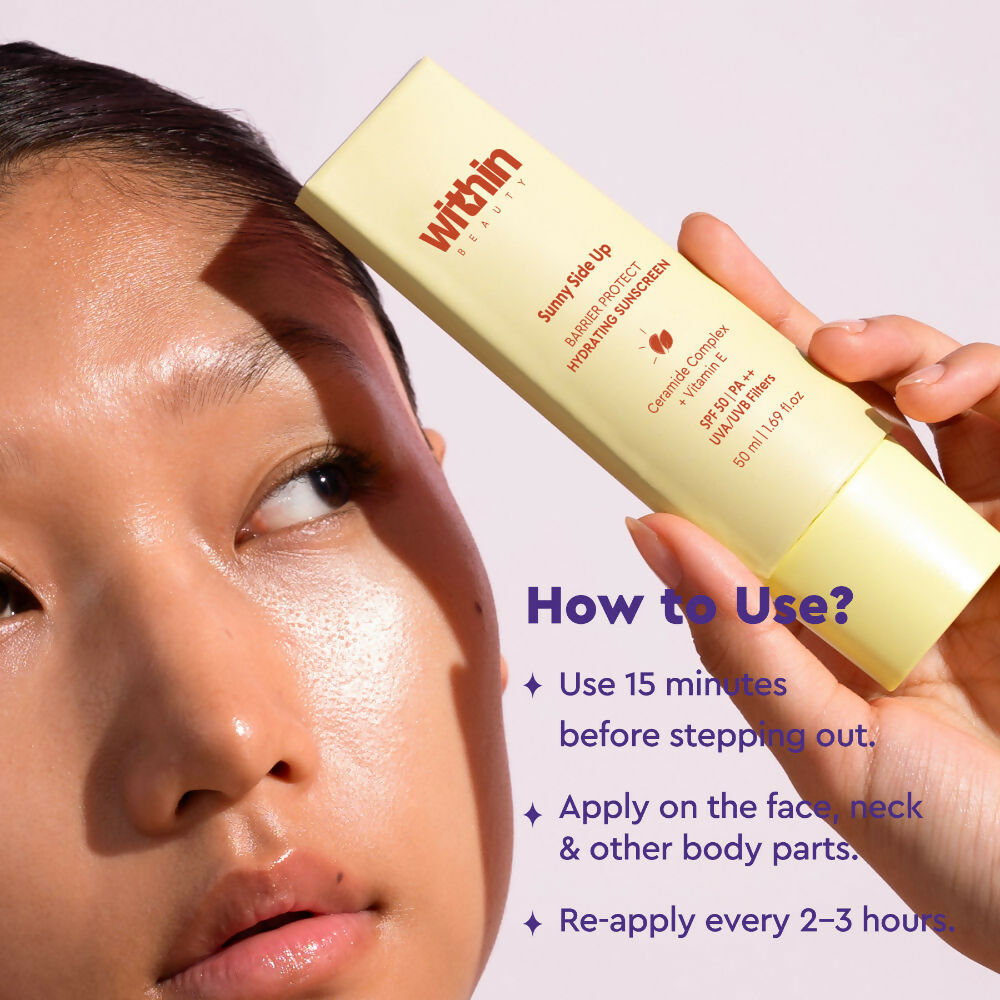 Within Beauty Ceramide & Vitamin E Sunscreen, Sunny Side Up Barrier Protect Hydrating Sunscreen | Grocsy