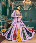 AI Fashion Lavender Poly Maska Silk Designer Navratri Lehenga Choli Collection | Grocsy