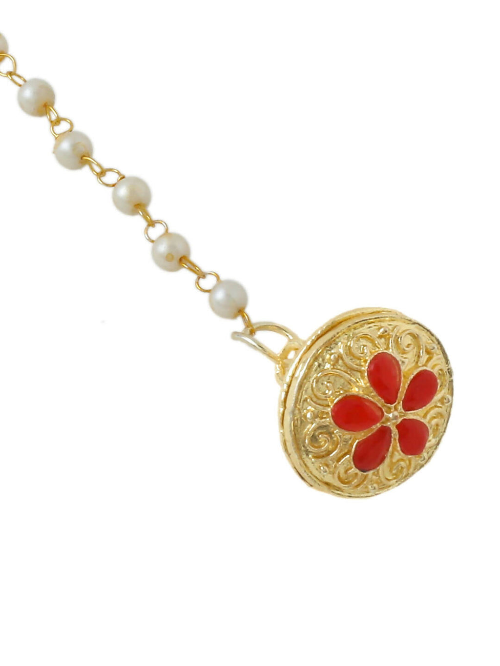 NVR Women's Trending Stylish Gold-Polished Maang Tikka | Grocsy