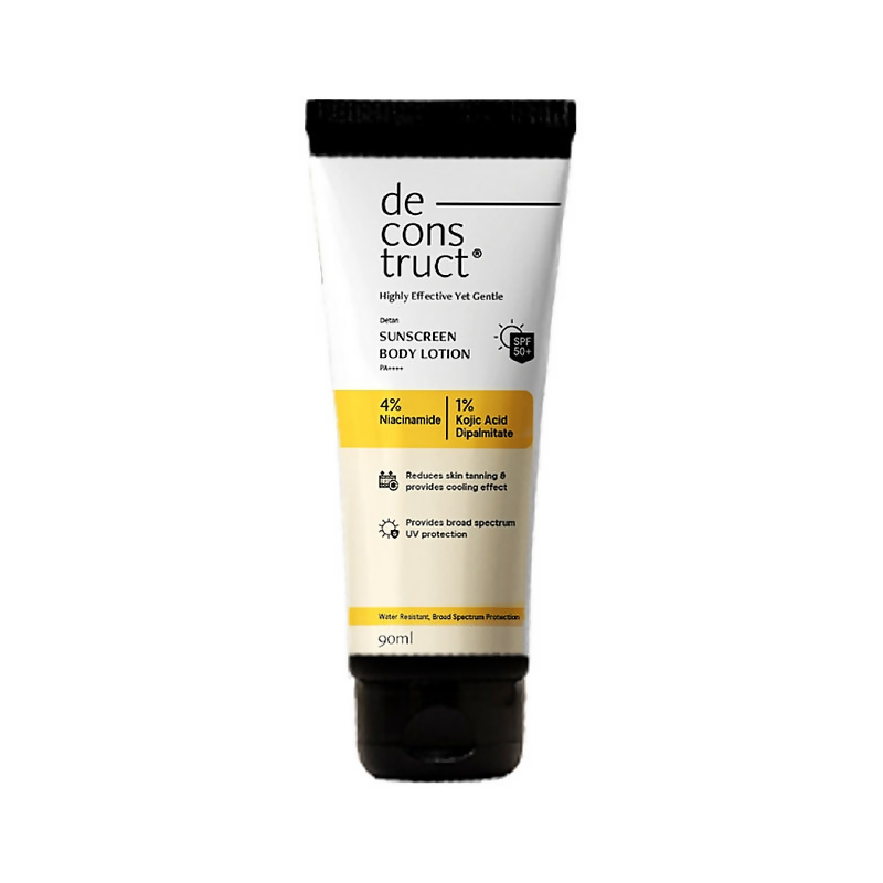 Deconstruct Detan Sunscreen Body Lotion, SPF 50 PA++++, Brightens & Protects | Grocsy