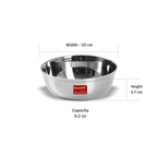 Sumeet Stainless Steel Heavy Gauge Bowl Set/Wati Set With Mirror Finish | Grocsy