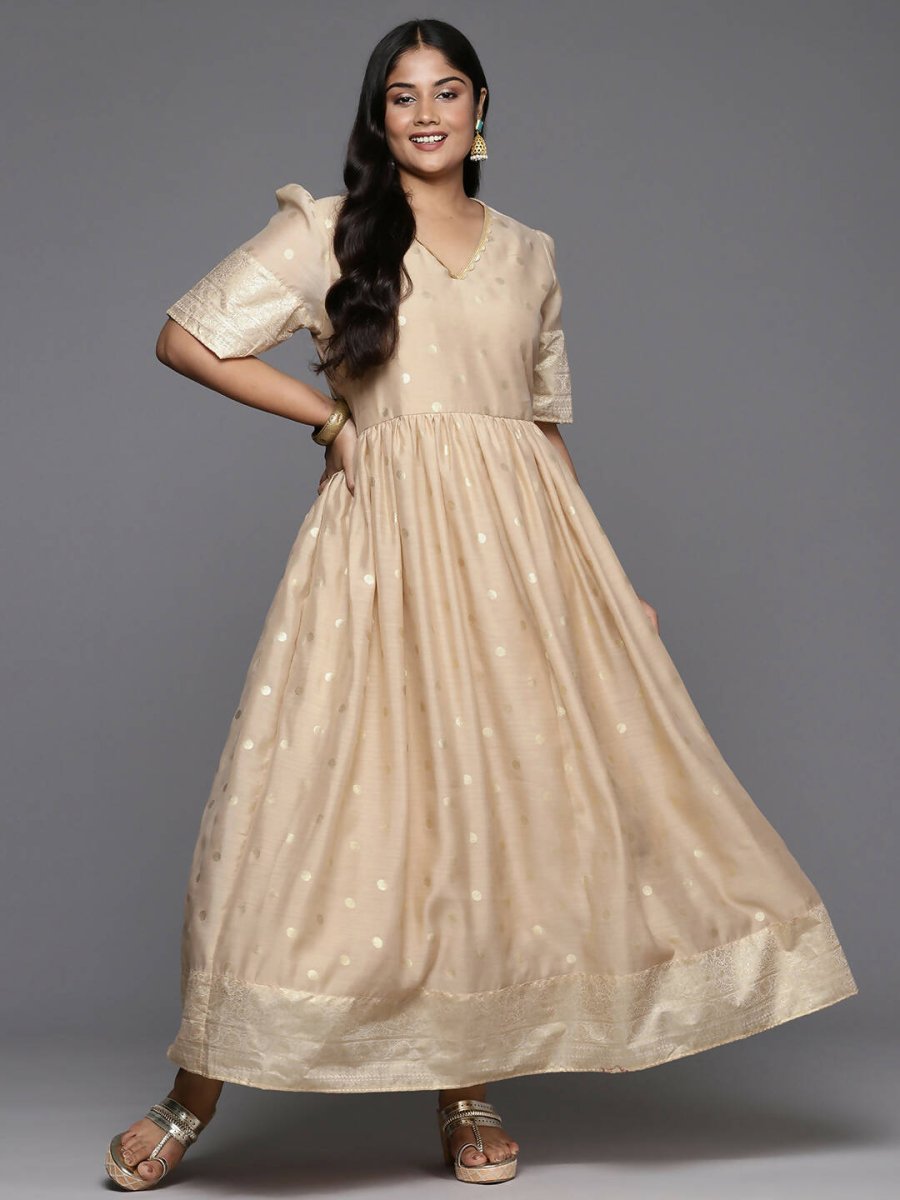Ahalyaa Women's Traditional wear Ethnic Dress - Tan | Grocsy
