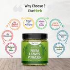 OurHerb Pure Neem Leaves Powder For Face Pack & Hair Care | Grocsy