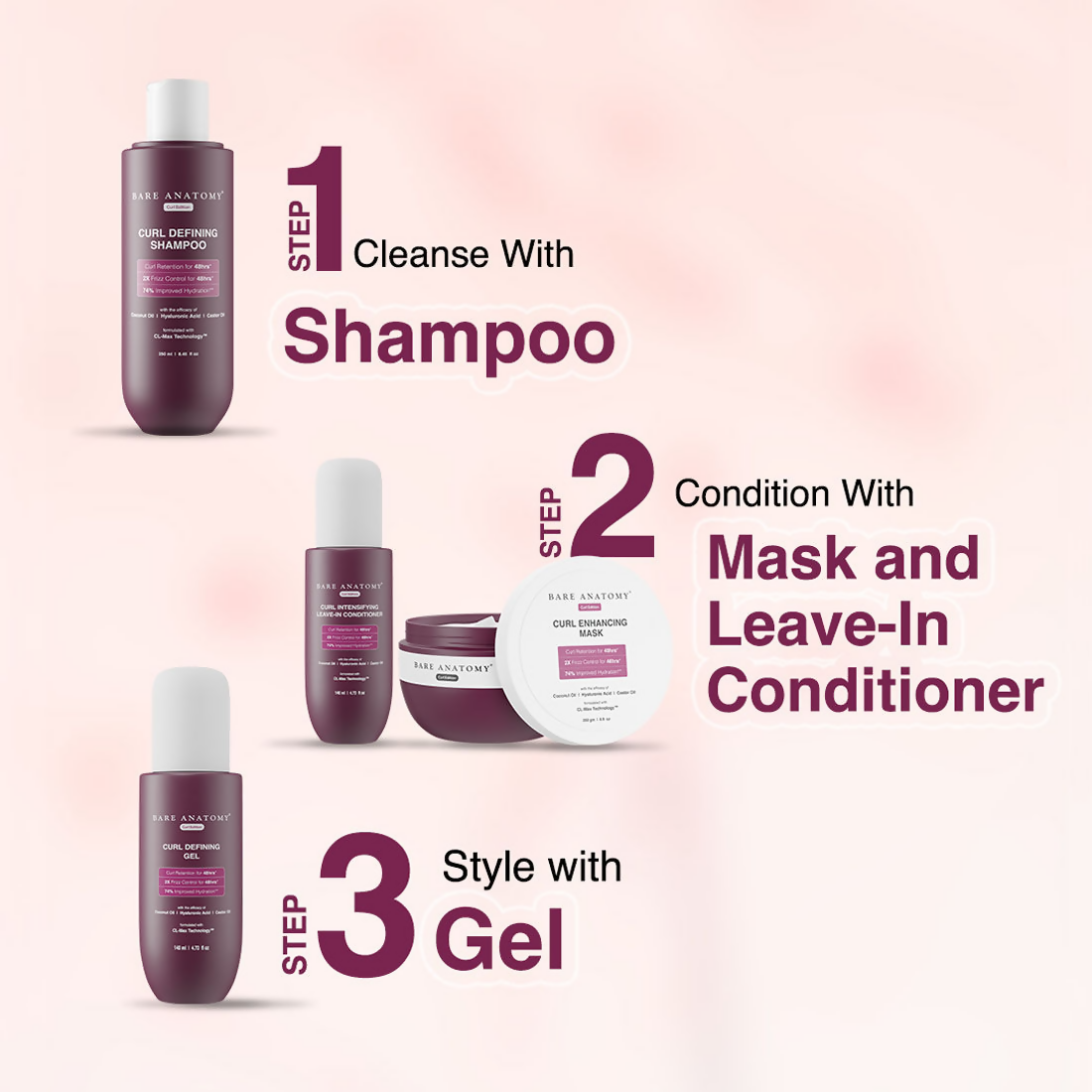 Bare Anatomy Curl Defining Shampoo & Leave-In Conditioner Duo | Grocsy