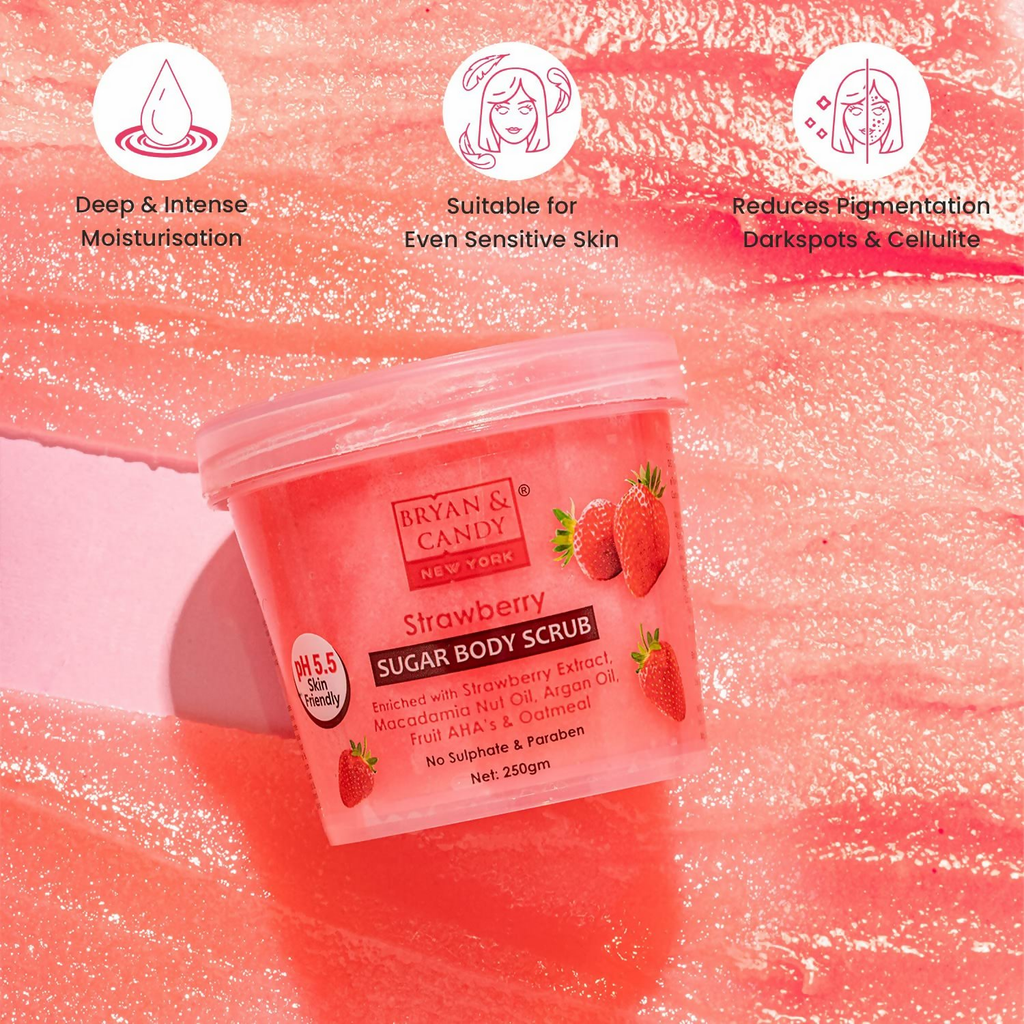 Bryan & Candy Strawberry Sugar Body Scrub | Grocsy