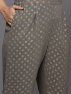 Ahalyaa Women's Traditional wear Kurta Set - Grey | Grocsy