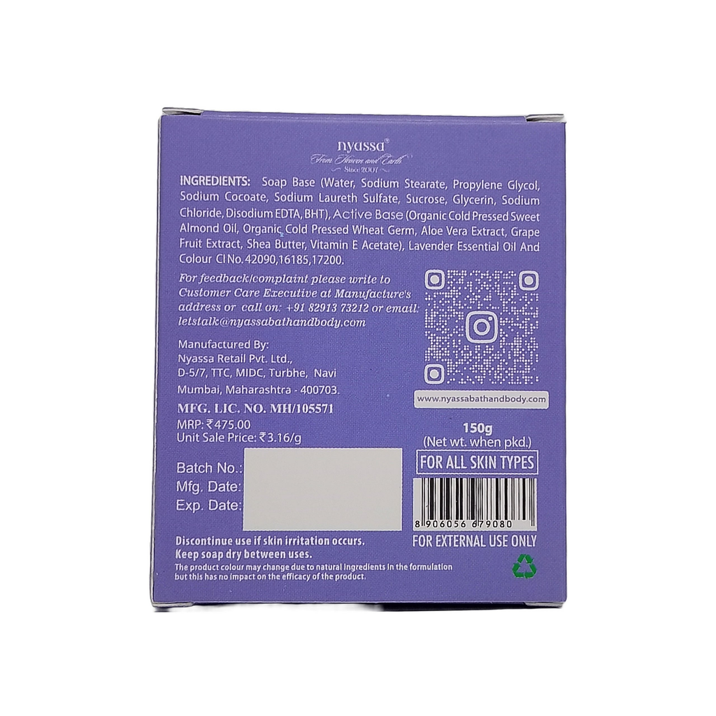 Nyassa Luxurious French Lavender Handmade Soap | Grocsy