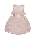 Asmaani Baby Girl's Beige Color Satin Knee Length Frock (AS-DRESS-22031) | Grocsy