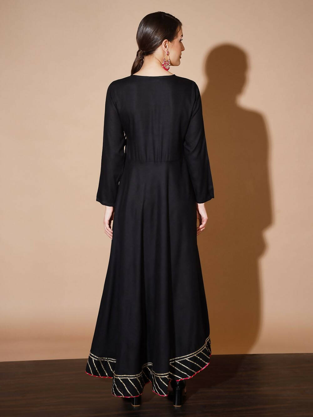 Myshka Women Black Solid Kurtas | Grocsy