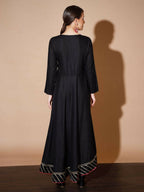 Myshka Women Black Solid Kurtas | Grocsy