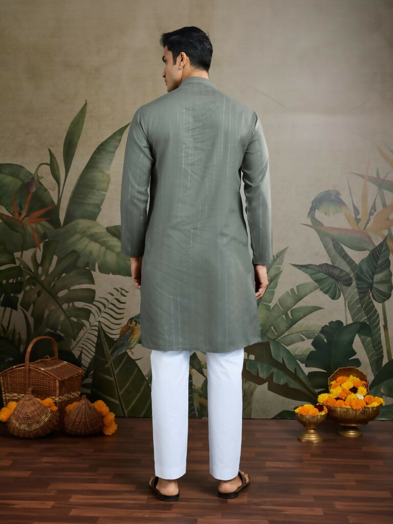 Vastranavya Rust Green Exclusive Viscose Rayon Festival Wear Real Mirror Work Kurta with Dupatta | Grocsy