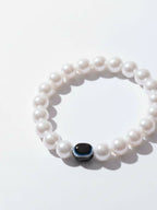 NVR Black Evil Eye White Bracelet for Men & Women | Grocsy