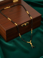 NVR Women Black Gold Plated Mangalsutra | Grocsy
