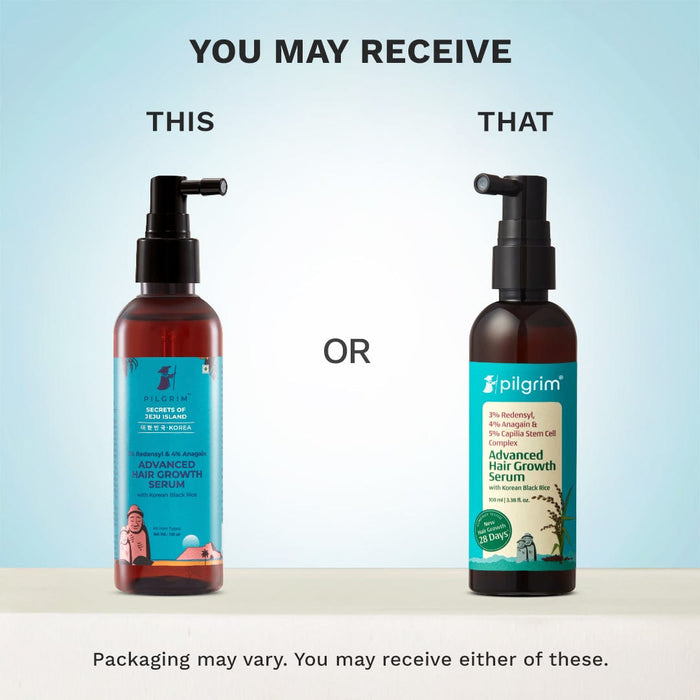 Pilgrim Redensyl 3% + Anagain 4% + 5% Capilia Stem Advanced Hair Growth Serum with Korean Black Rice | Grocsy