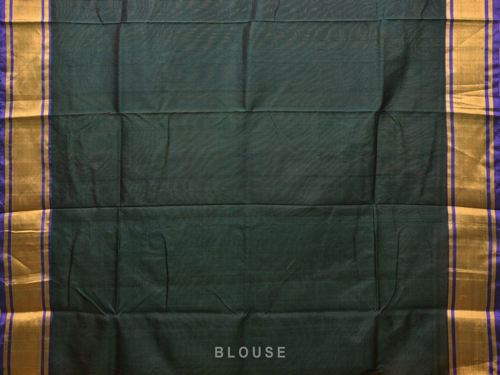 Olive and Dark Green Uppada Silk Handloom Saree with Buta Design - Global Threads | Grocsy