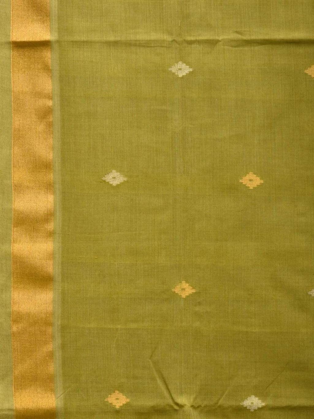 Olive Uppada Cotton Handloom Saree with Assorted Buta Pallu Design - Global Threads | Grocsy
