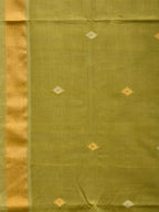 Olive Uppada Cotton Handloom Saree with Assorted Buta Pallu Design - Global Threads | Grocsy