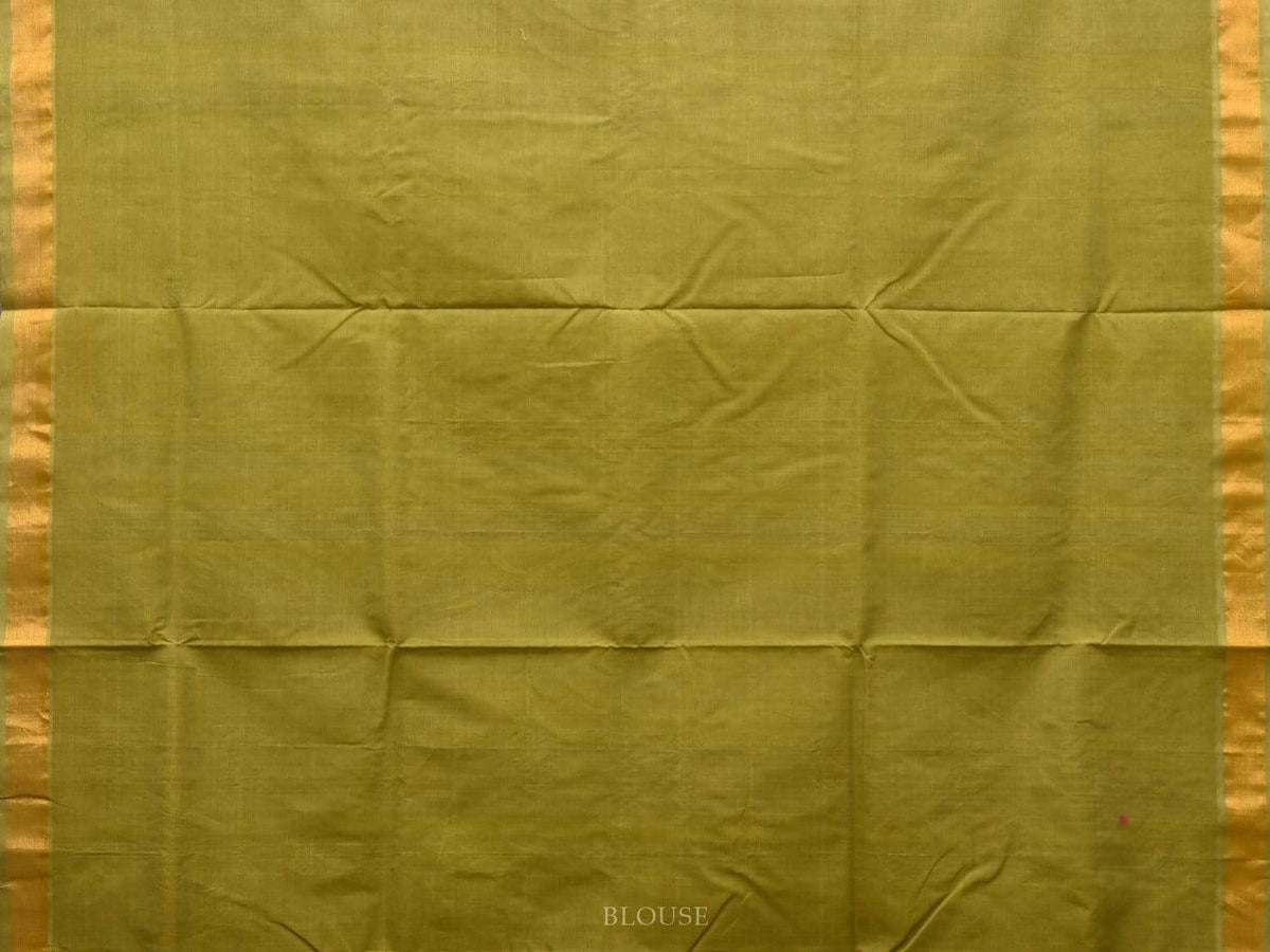 Olive Uppada Cotton Handloom Saree with Assorted Buta Pallu Design - Global Threads | Grocsy