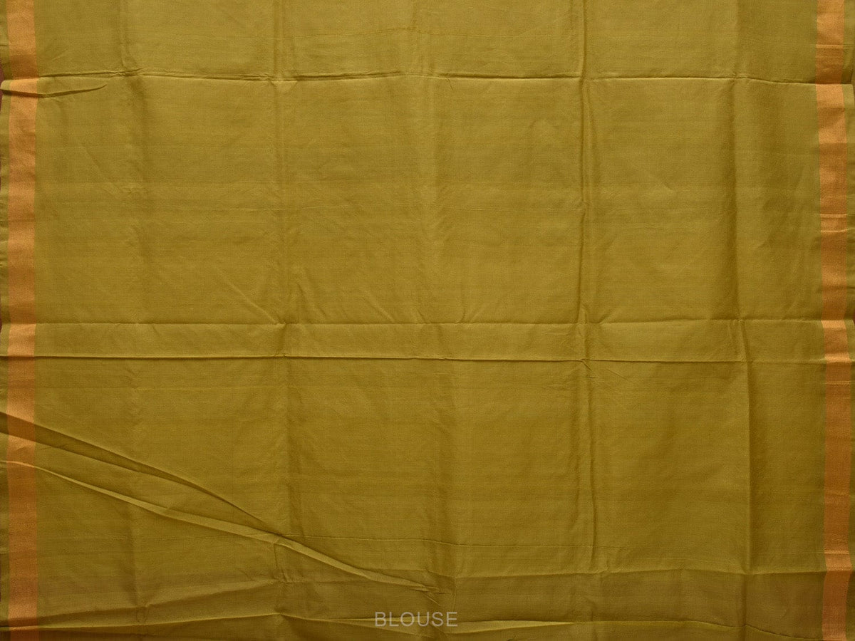 Olive Uppada Cotton Handloom Saree with Jamdani Pallu Design - Global Threads | Grocsy