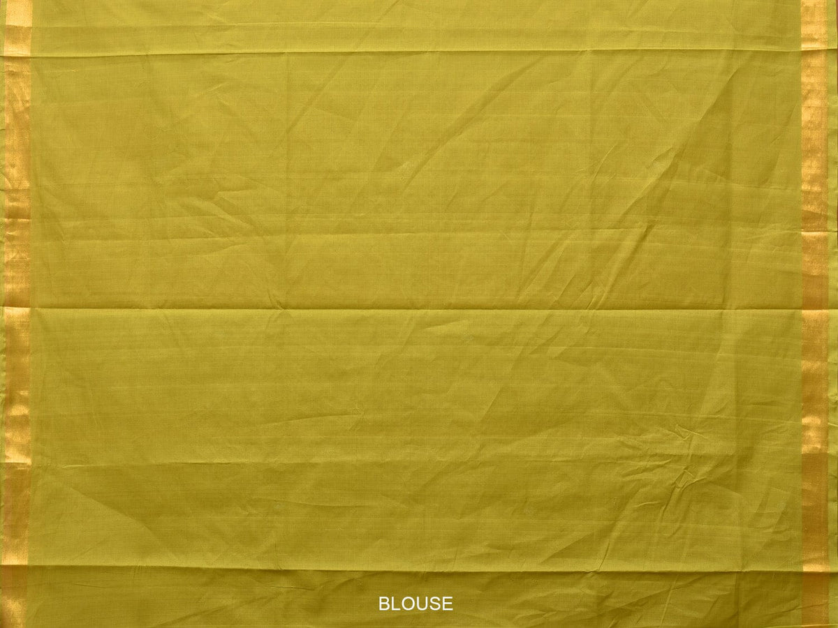 Olive Uppada Cotton Handloom Saree with Jamdani Pallu Design - Global Threads | Grocsy