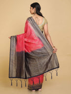 Kalamandir Ethnic Motifs Pink Silk Blend Saree | Grocsy