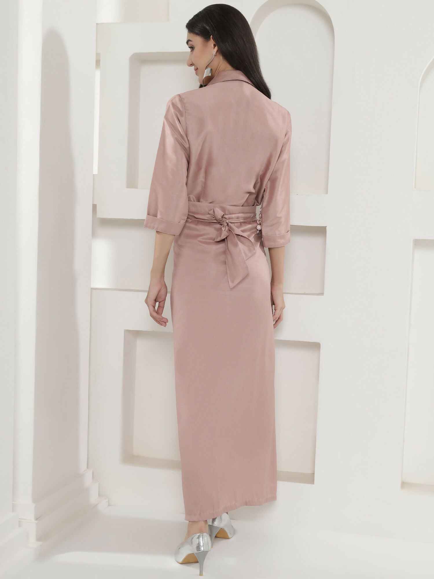Joban Fashion Rose Gold Tie Knot Skirt Set | Grocsy
