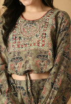 Joban Fashion D.Green Maslin Kurta Set | Grocsy