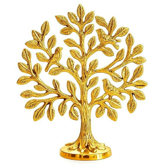 Not Available Pure Brass Kalpvriksh Tree with Birds | Grocsy