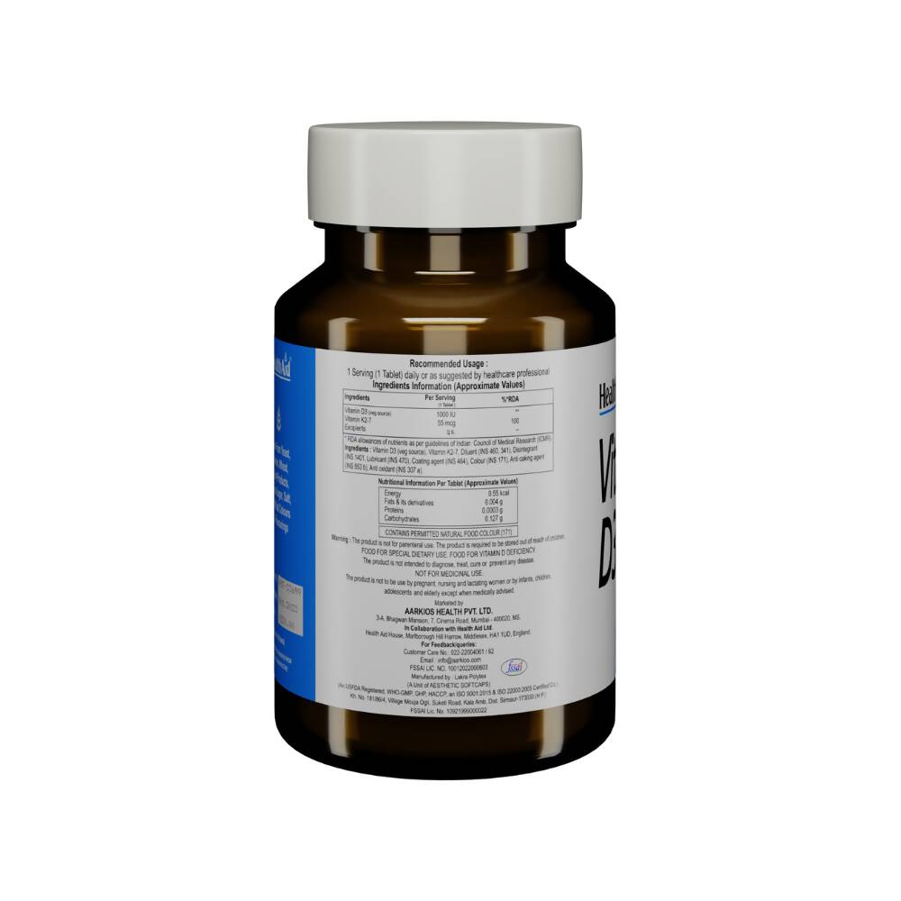 HealthAid Vitamin D3 1000 iu Tablets | Grocsy