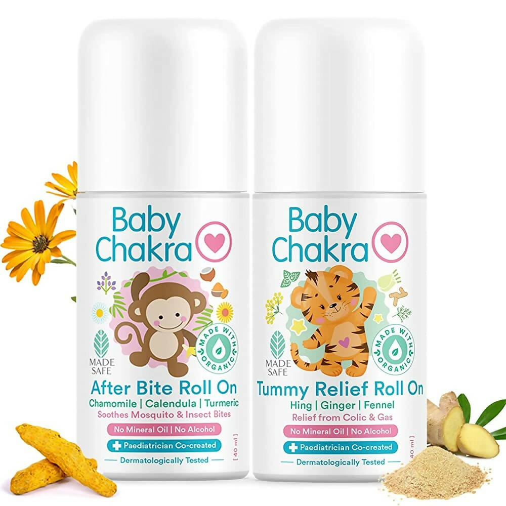 BabyChakra Tummy Relief Roll On & After Bite Roll on Combo | Grocsy